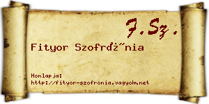 Fityor Szofrónia névjegykártya